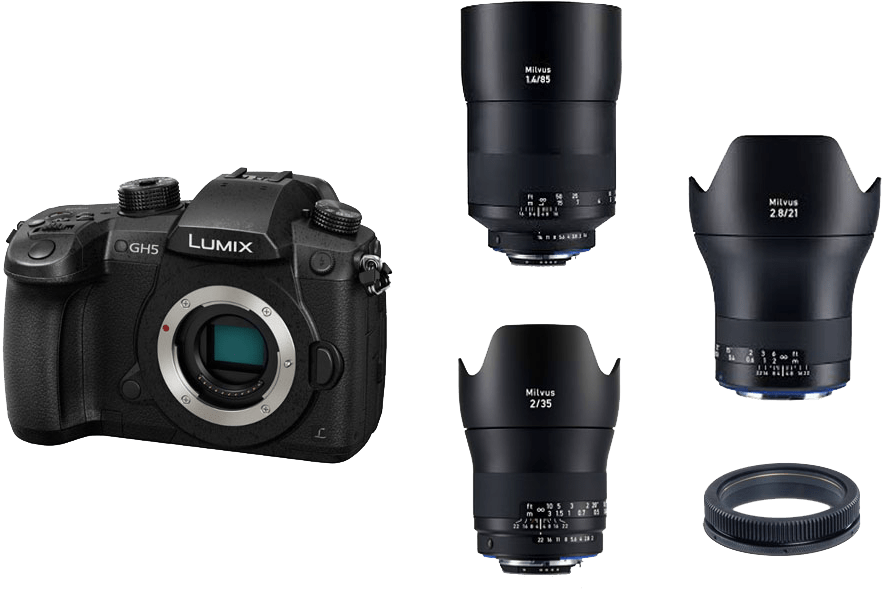Panasonic Gh5 Zeiss Milvus 21,35,85 Bundle - Camera 4k 60 Fps (881x881), Png Download