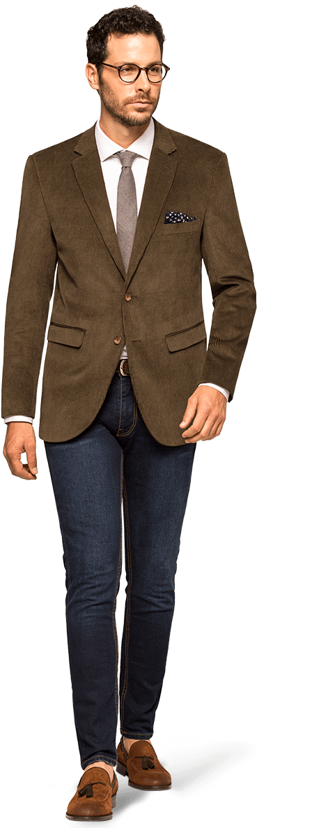 Corduroy Blazer - Joseph Abboud Blue Plaid Suit (550x1188), Png Download