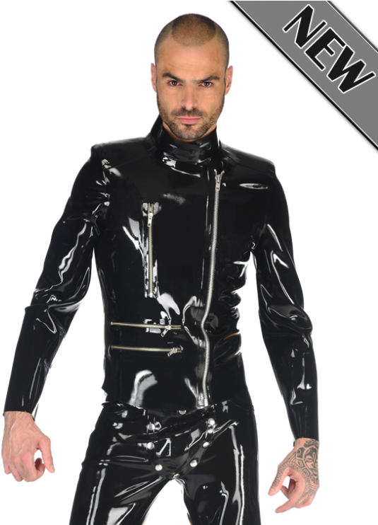 Maddox Biker Jacket - Latex Dress Men (576x741), Png Download