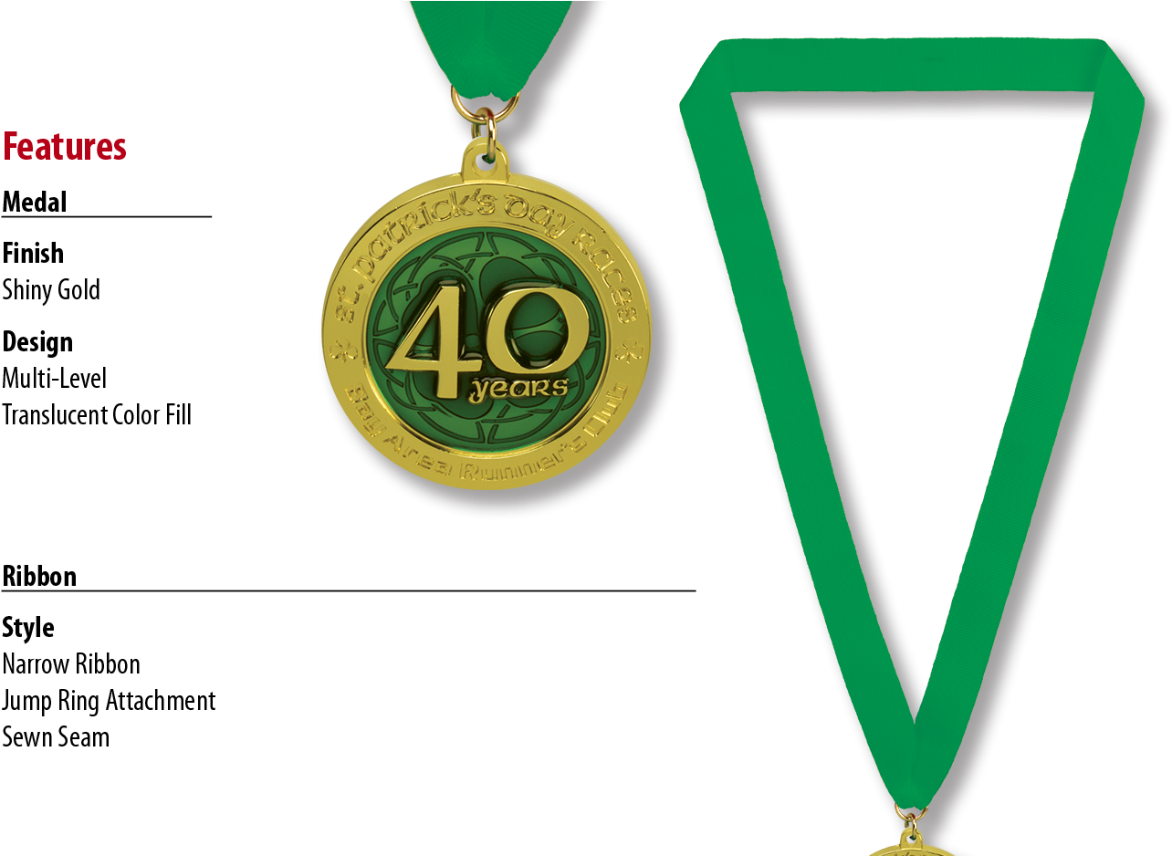 Gold Colored Neck Ribbon For Running Medals - Medal Ribbons Png (1437x937), Png Download