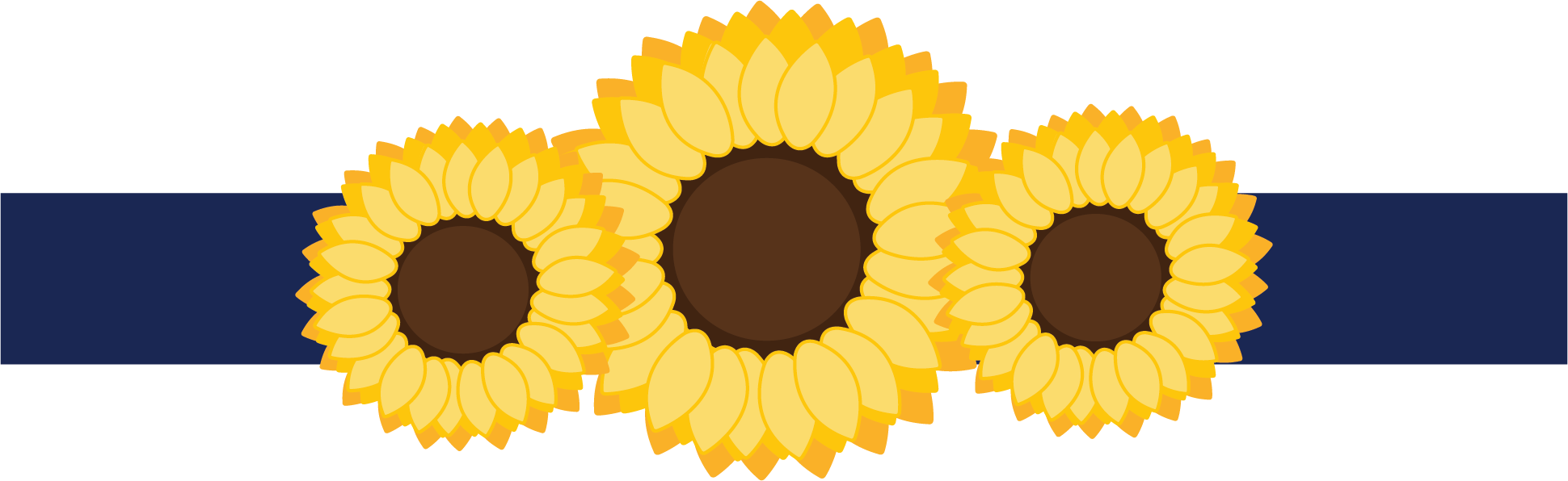 Wedding Stationery Package Samples - Navy Blue And Sunflower Clipart (1940x596), Png Download