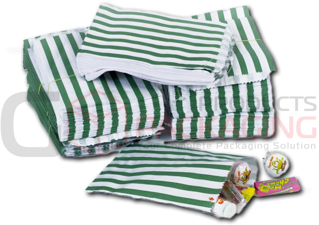 Green Striped Paper Bags - Diaper Bag (650x488), Png Download