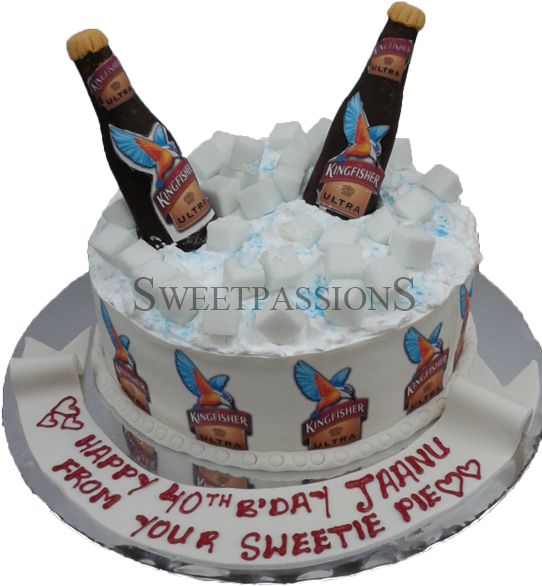 Kingfisher Ultra Bottles Cake - Kingfisher Ultra Beer Cake (555x600), Png Download