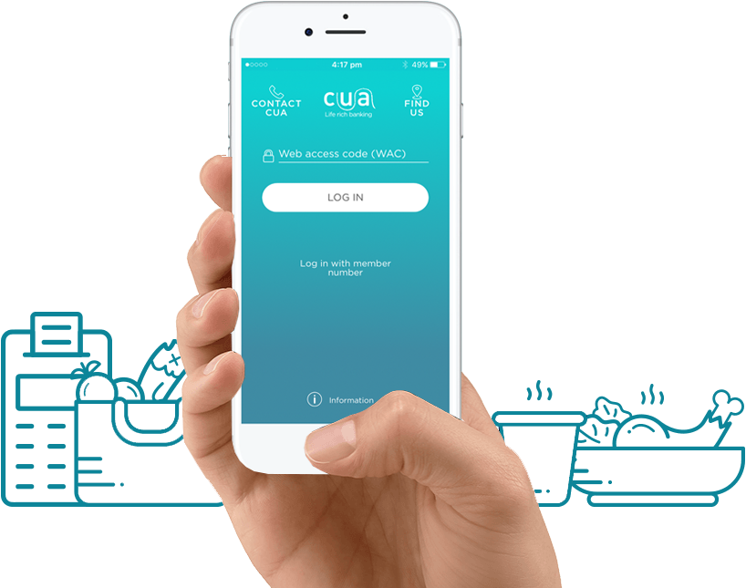 Phone With Cua App (818x645), Png Download