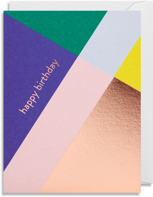 Happy Birthday Colour Block Mini Card - Construction Paper (956x1024), Png Download
