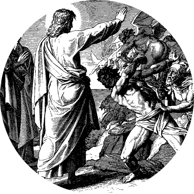 Jesus Casts Out Demons - Jesus Vs Demons (750x750), Png Download