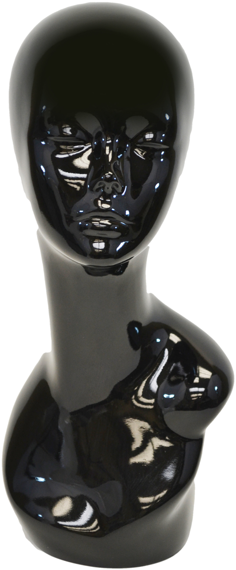 Display Female Mannequin Head Glossy Paint Black Pvc - Bronze Sculpture (775x1280), Png Download