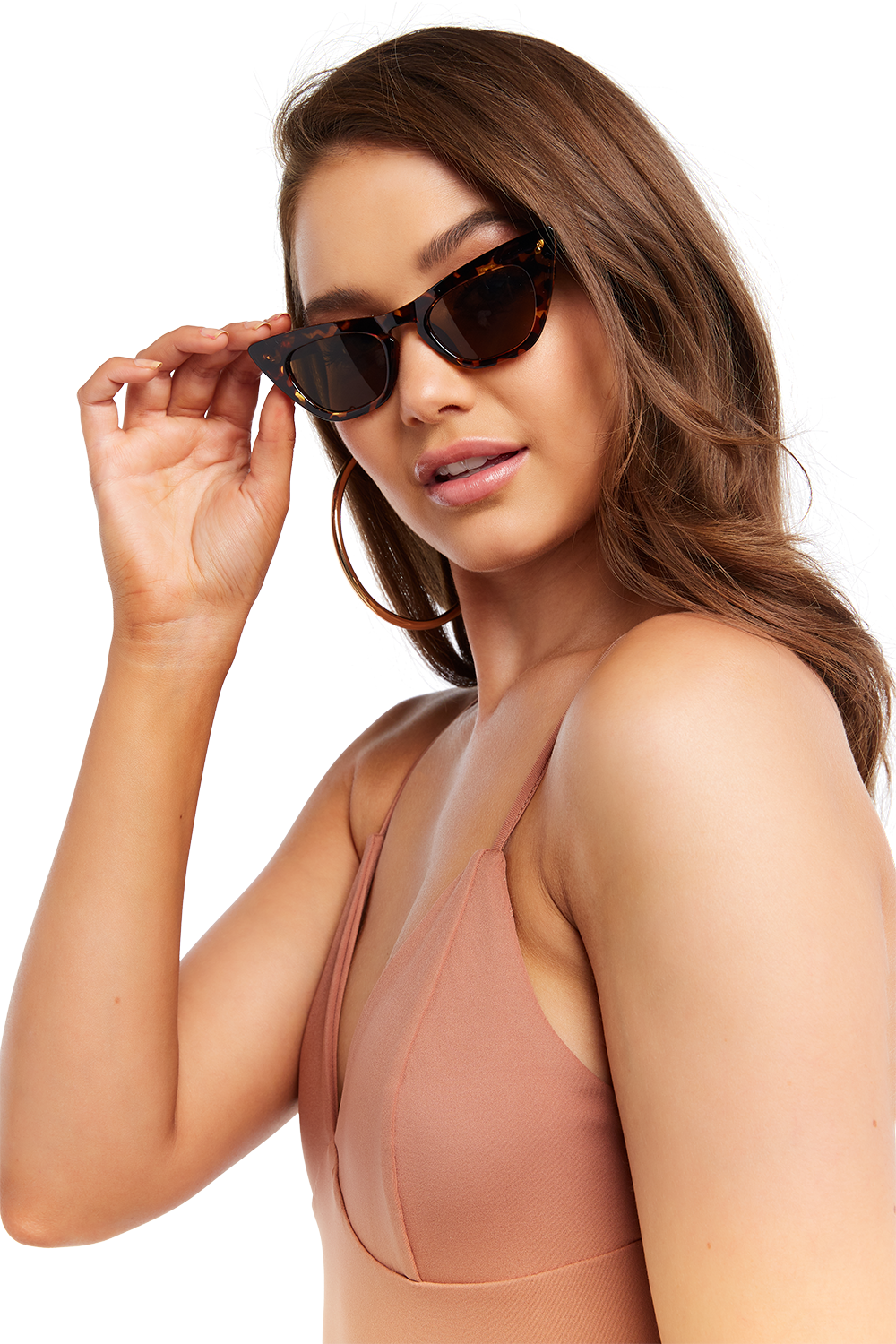 Slim Line Cat Sunglasses In Colour Tortoise Shell - Girl (1000x1500), Png Download