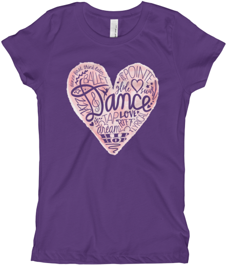 Dance Heart Girl's Tee Shirt - T-shirt (600x600), Png Download