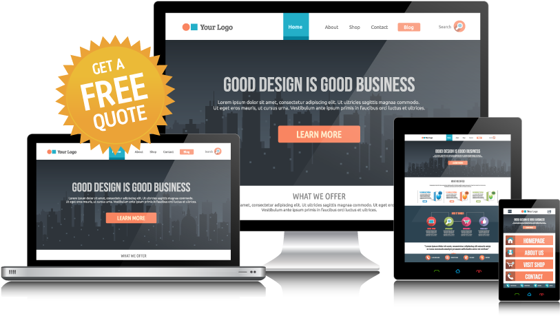 Responsive Web Design Sunshine Coast - Package Design Template Website (852x470), Png Download
