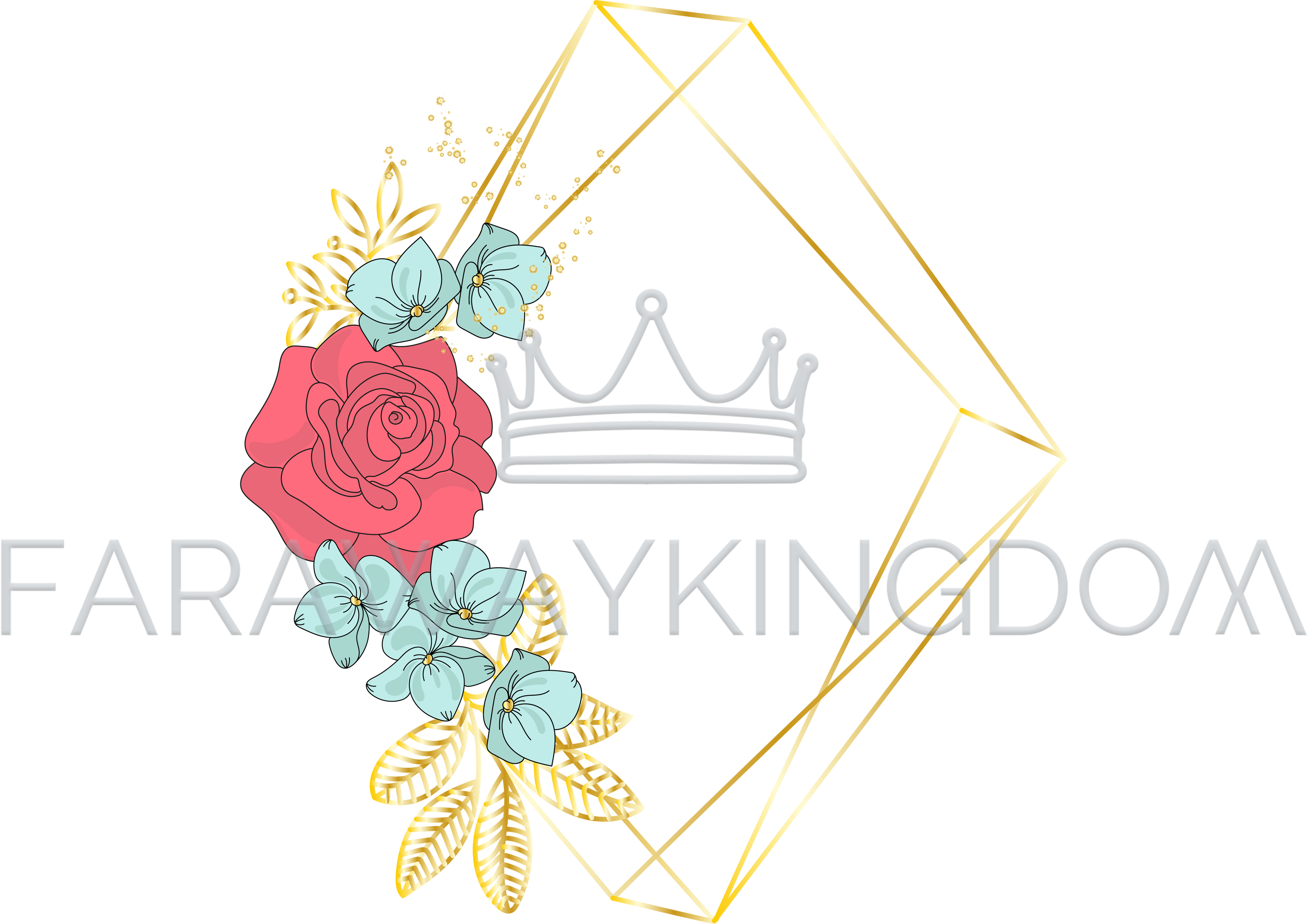 Rhombus Wedding Floral Golden Frame Vector Illustration - Rombo Flores Png (3508x2480), Png Download