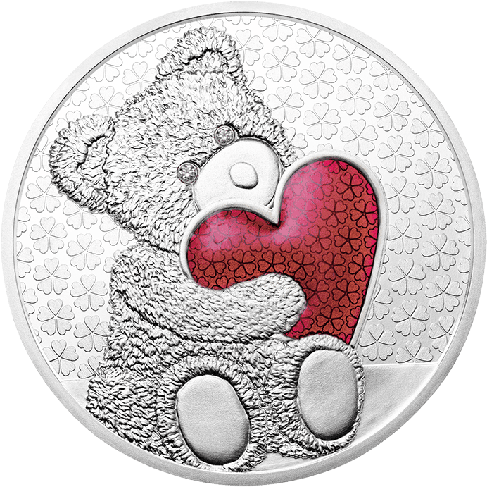 Teddy Bear Medal Red With Diamonds - Teddy Bear (716x716), Png Download