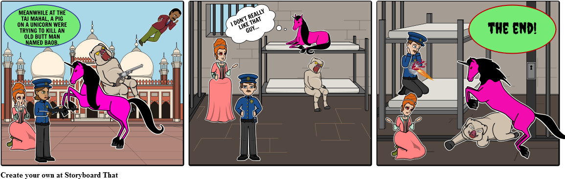 The Pig And The Unicorn - Cartoon (1164x385), Png Download