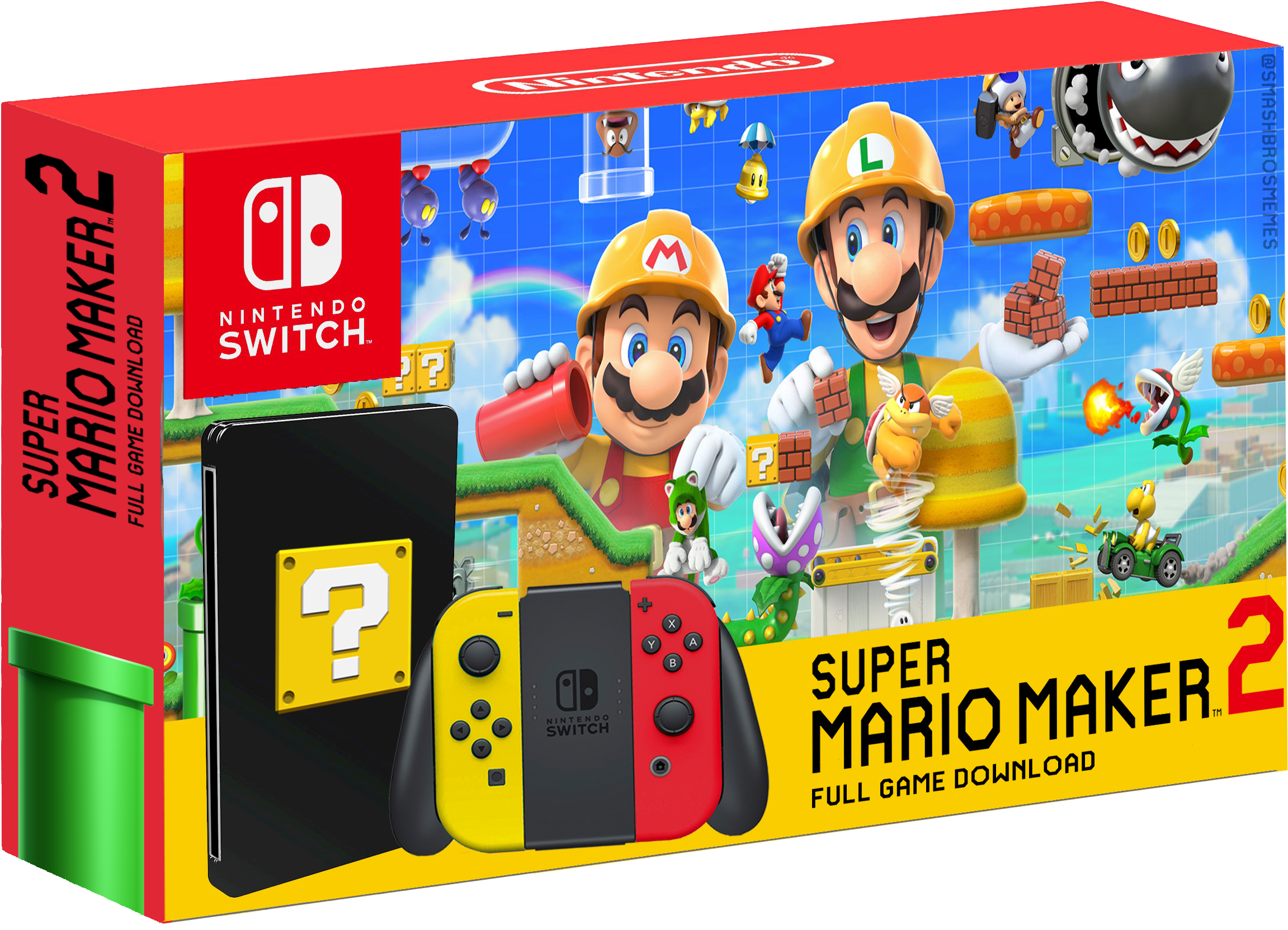 Mockupmario Maker 2 Photoshopped Switch Box Design - Mario Maker 2 (2318x1710), Png Download