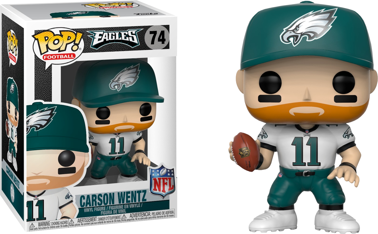 Carson Wentz Philadelphia Eagles Funko Pop Vinyl Figure - Carson Wentz Funko Pop (1584x982), Png Download
