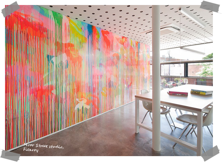 Colourful Office Design, Pink Wall, Office Divider - Wall Painting With Balloons (707x521), Png Download
