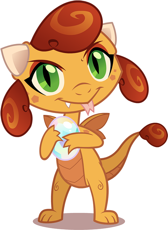 Heilos, Baby Dragon, Cute, Dragoness, Gem, Horn, Oc, - Cartoon (563x771), Png Download