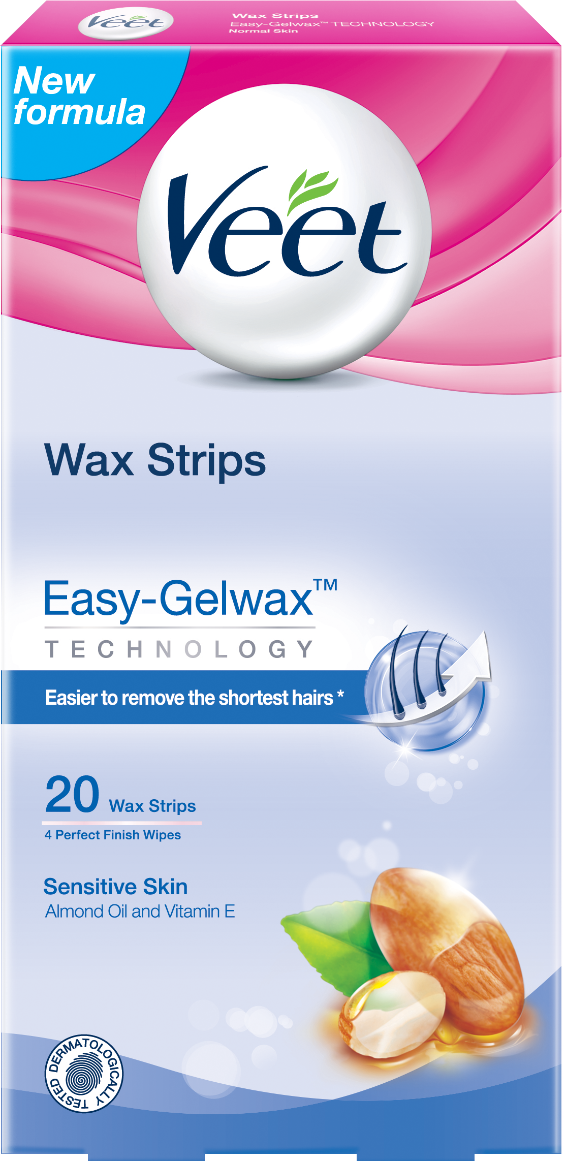 Veet® Wax Strips Sensitive Skin - Veet Wax Malaysia (1308x2494), Png Download