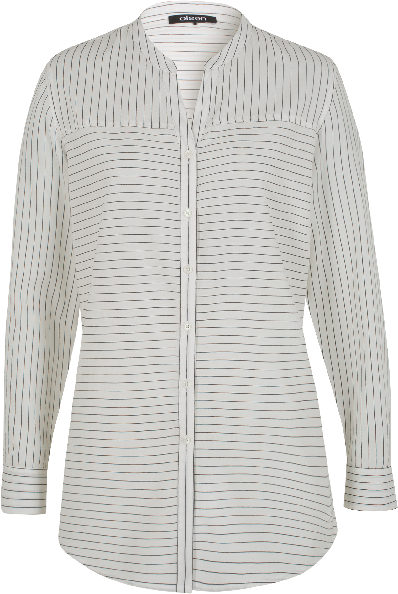 Pinstriped Blouse - Off White - Blouse (1652x1990), Png Download