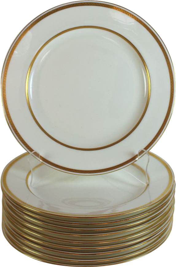 Antique Minton For Tiffany New York Raised Gold Band - Plate (868x868), Png Download