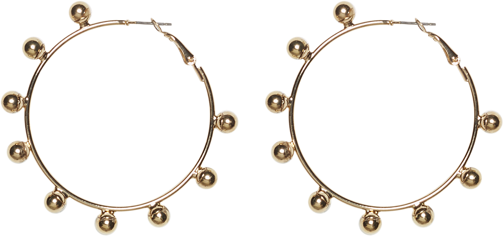 Studded Hoop Earrings In Colour Gold Earth - Earrings (1000x1500), Png Download