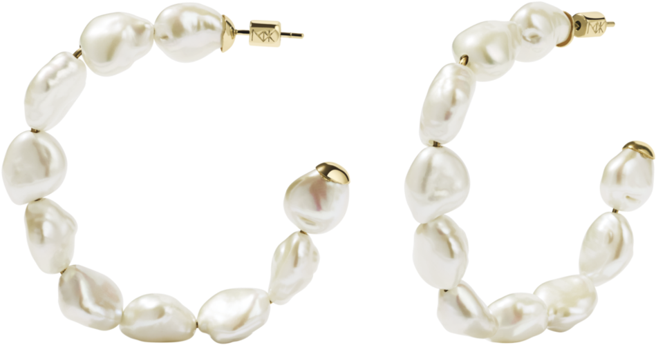 Romeo Hoop Earrings 9y Crop Center - Pearl (1000x1000), Png Download
