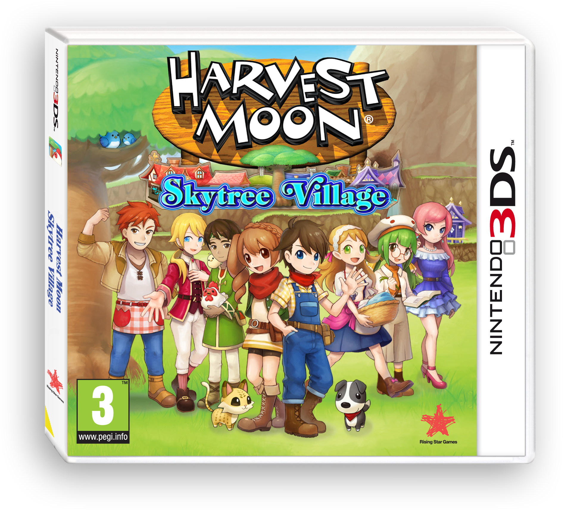 Skytree Village - Harvest Moon Skytree Village 3ds Cover (1891x1711), Png Download