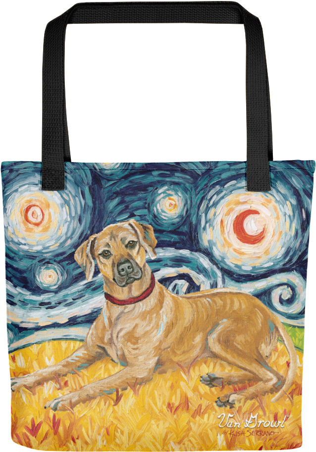 Rhodesian Ridgeback Starry Night Tote (1000x1000), Png Download