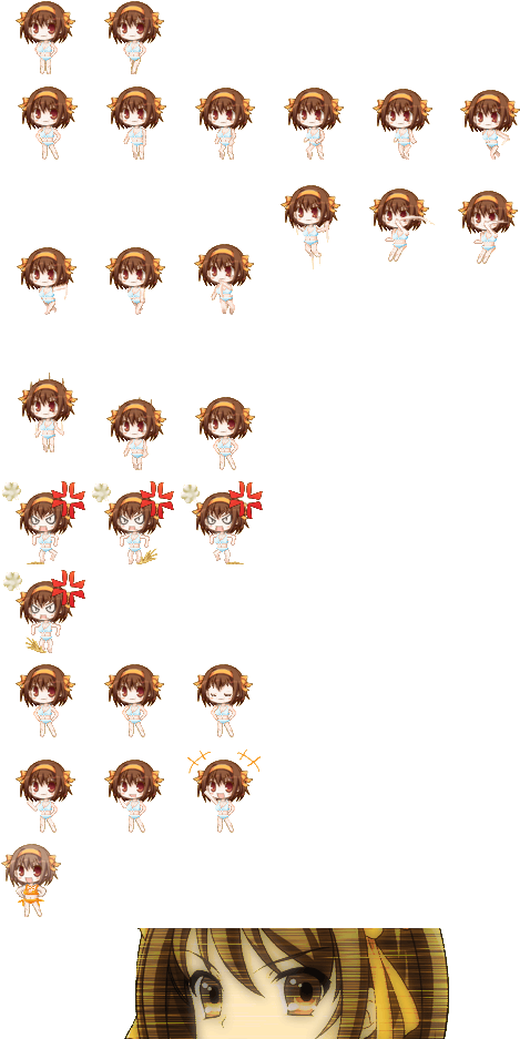Haruhi Suzumiya - Chibis Anime (532x956), Png Download