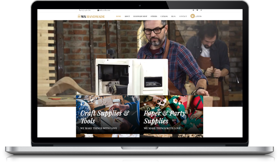 Ws Handmade Free Responsive Wordpress Theme Mac - Wordpress (919x534), Png Download