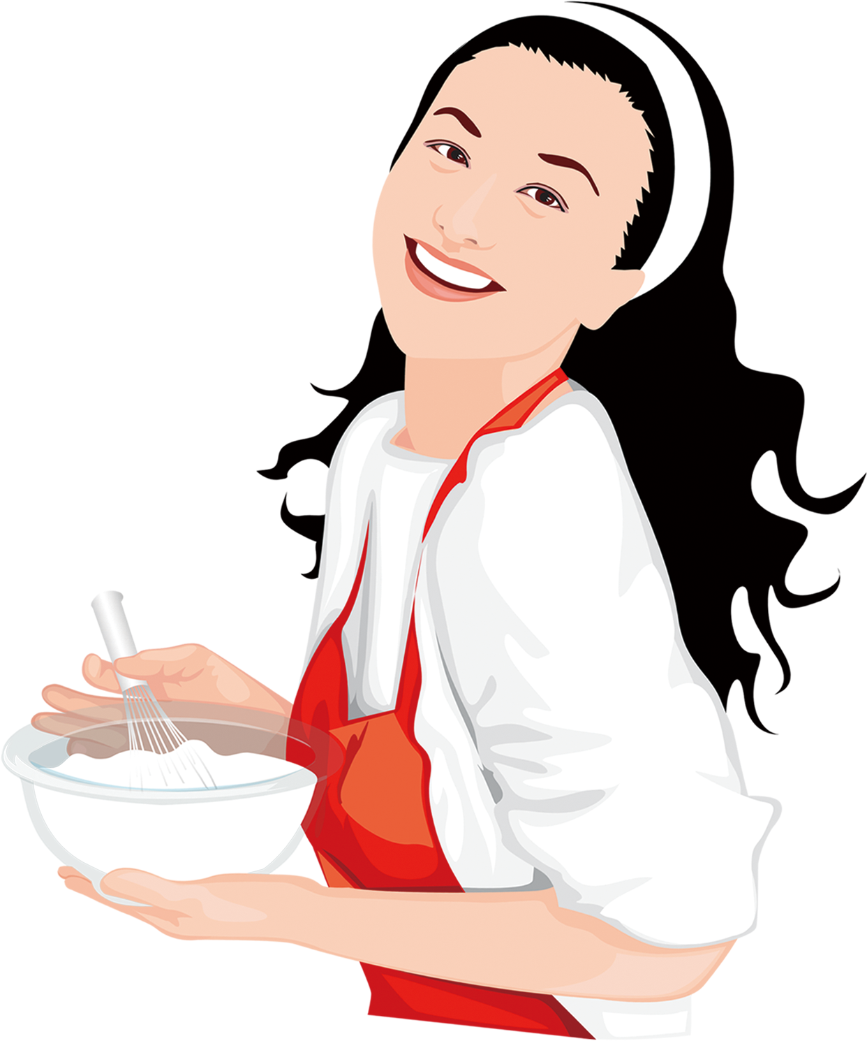 Jpg Black And White Woman Illustration Cook A Transprent - Chefe De Cozinha Mulher Png (1522x1752), Png Download