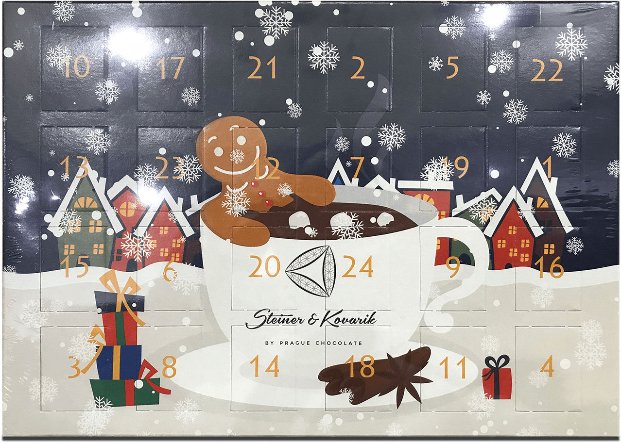 Advent Table Calendar Milk Chocolate 60g - Poster (1366x998), Png Download
