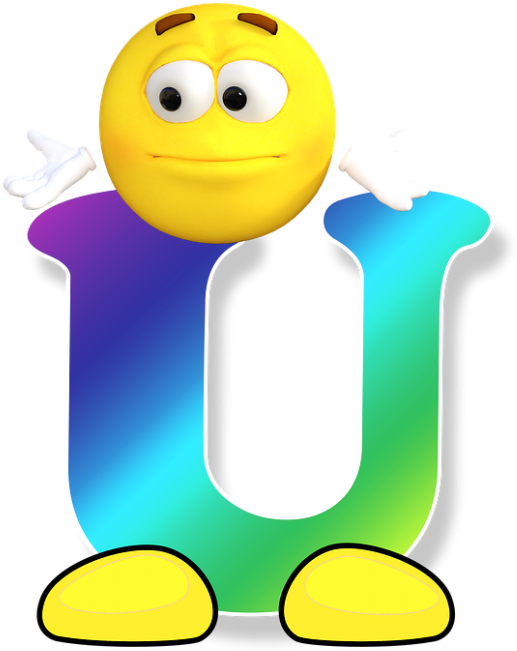 Alphabet “u ” Indian Baby Names, Hindu Baby Names - Smiley Alphabet Letters (696x696), Png Download