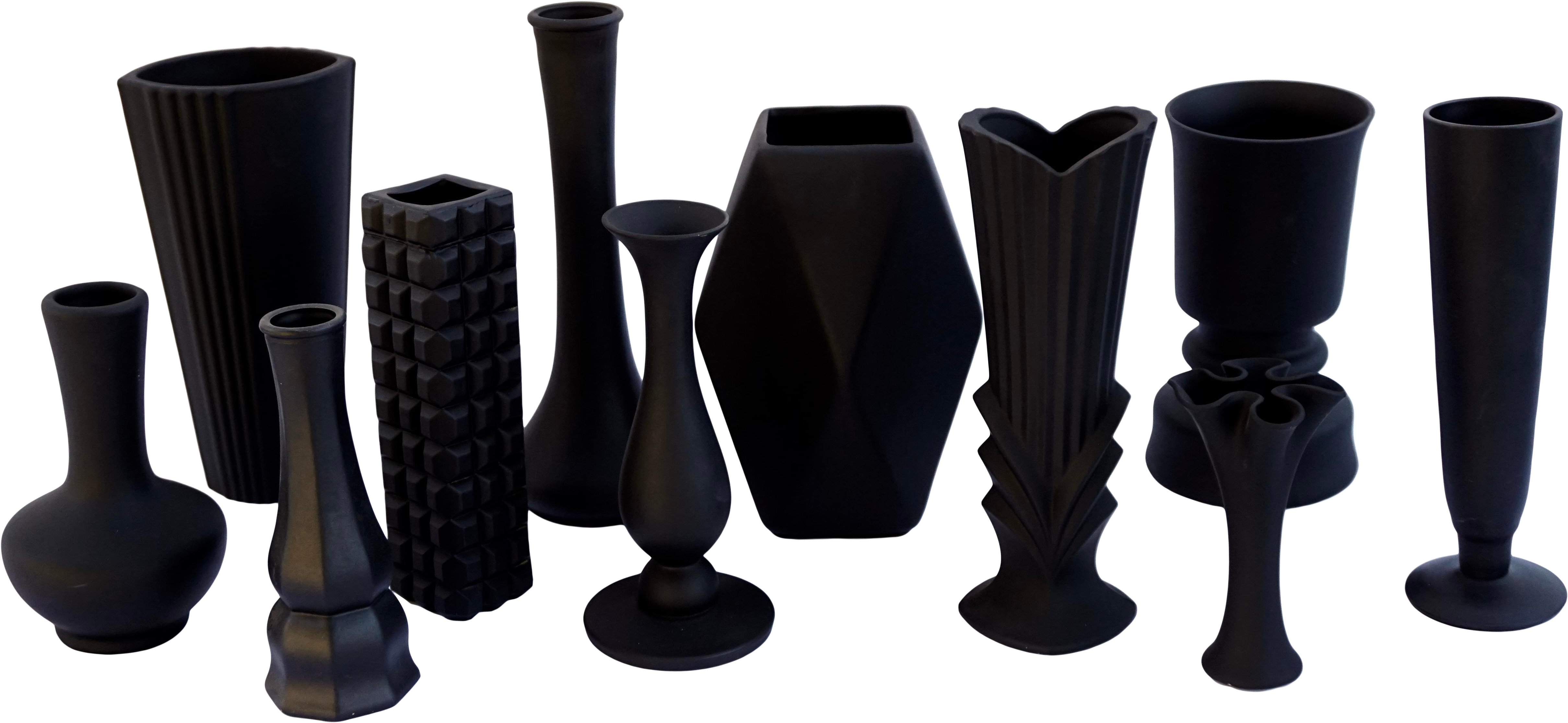 Vintage Assorted Matte Black Crystal & Glass Bud Vases - Tool (6000x4000), Png Download