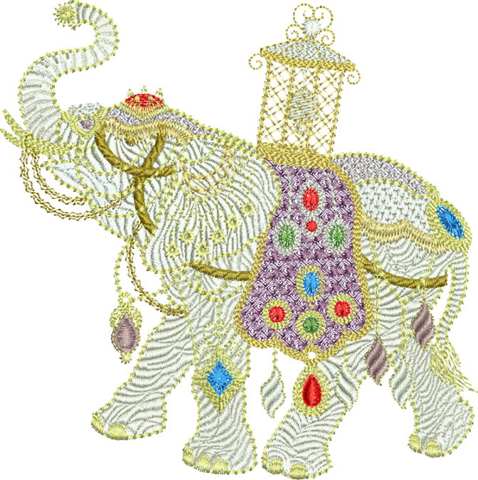 01lg - Elephant Large - Creative Embroidery Motifs Design (672x675), Png Download