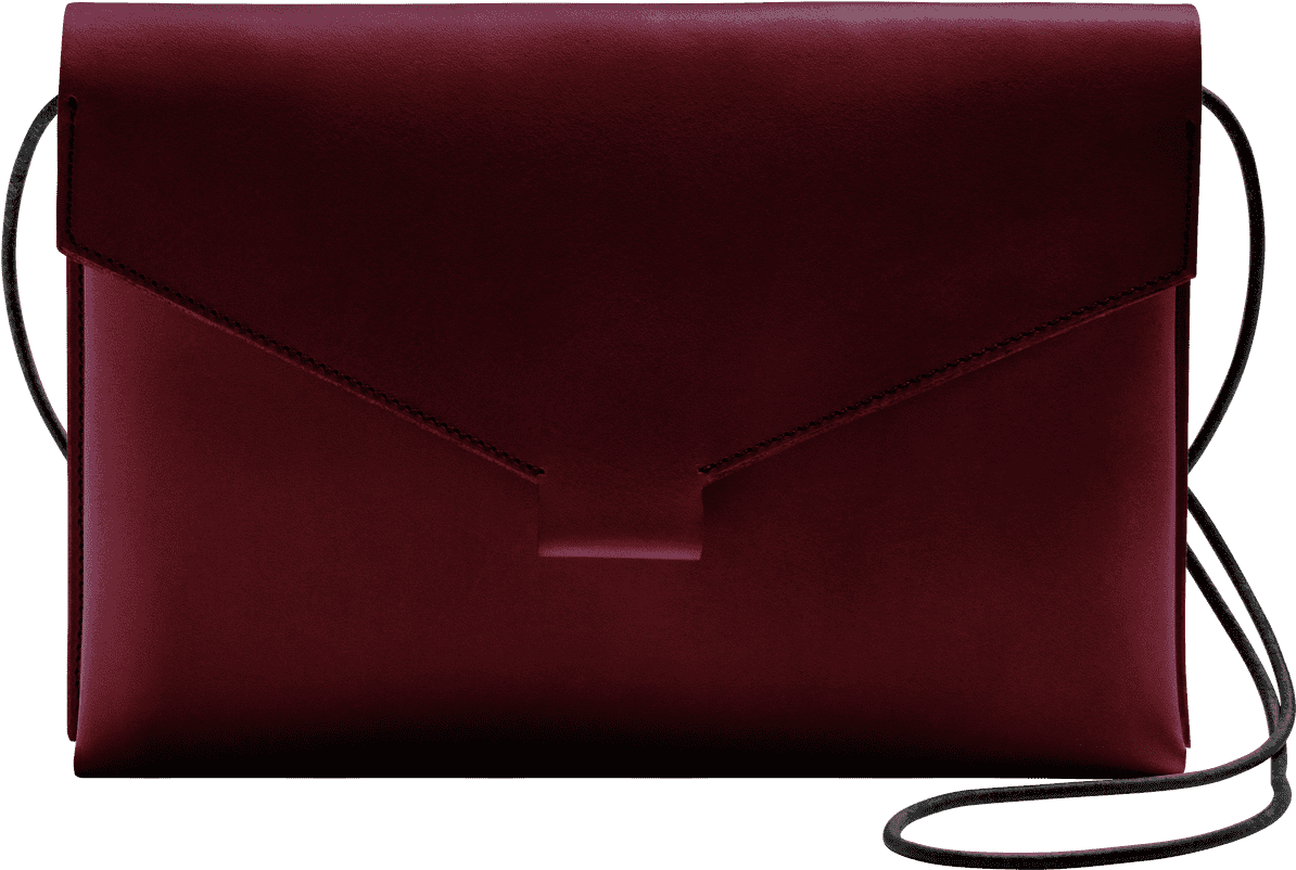 Burgundy Fold Handbag Front - Wristlet (800x857), Png Download