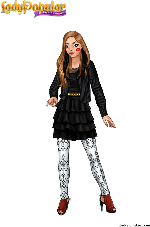 Black And White - Lady Popular Fashion Arena Kpop Style (600x800), Png Download