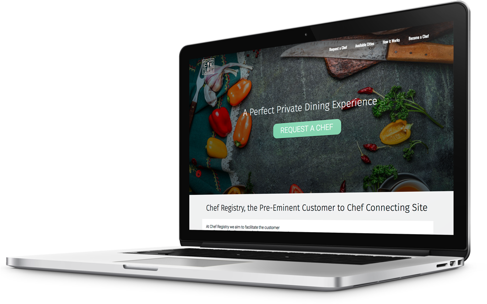 Chef Site Mockup - Netbook (962x612), Png Download