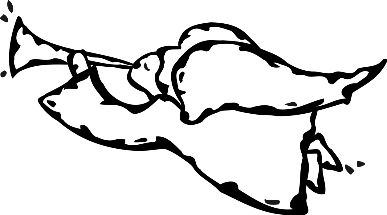 Vector Illustration Of Spiritual Angel With Wings Blows (1256x700), Png Download