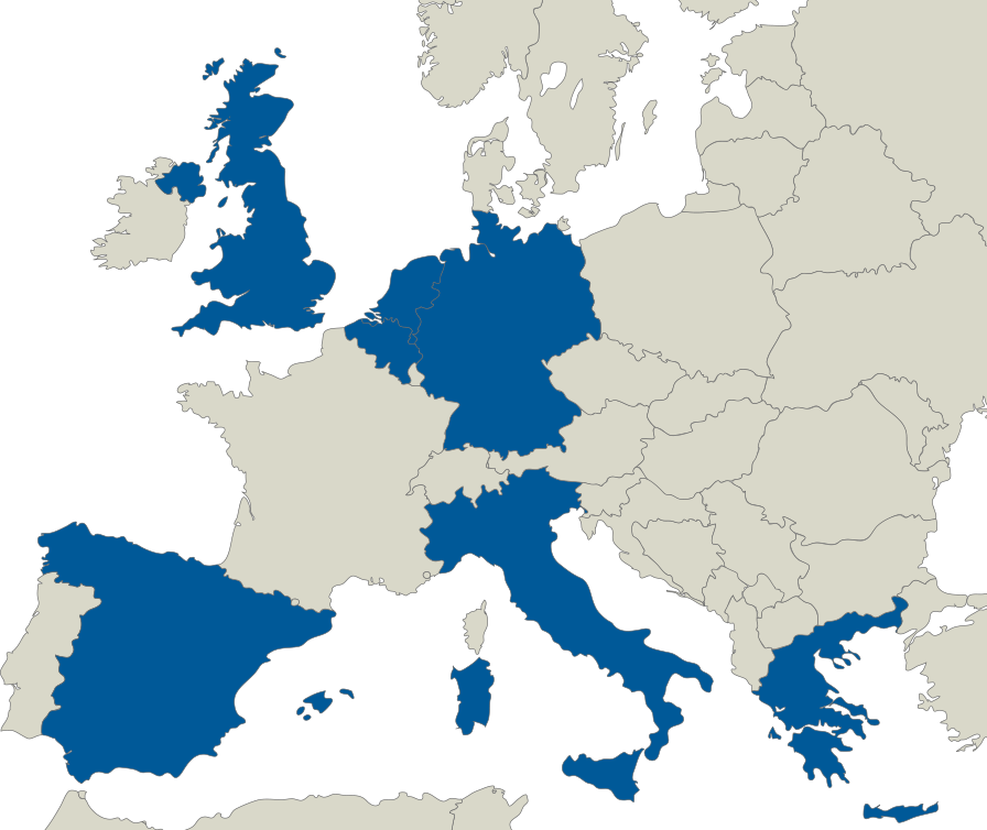 Europe Map With Eu Flag (896x754), Png Download