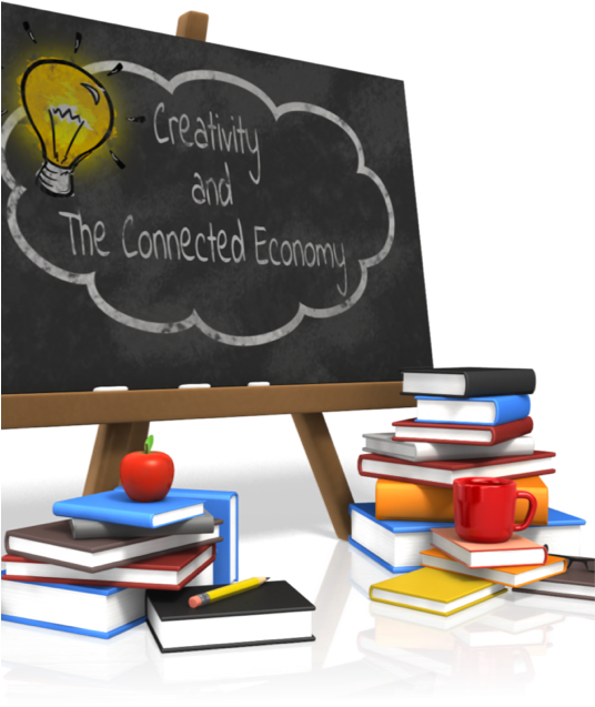 A Blackboard That Reads "creativity And The Connected - Organizacion De La Escuela Dominical (535x788), Png Download