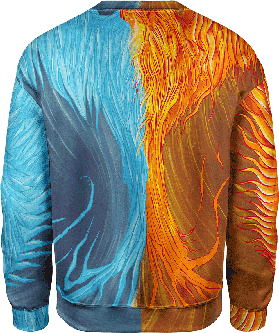 Fire & Ice Phoenix Sweater - Sweatshirt (1200x1200), Png Download