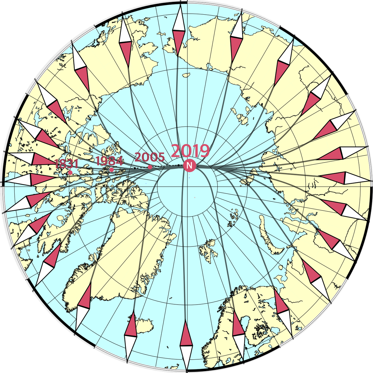 The Magnetic North Pole Is Constantly Wandering And - North Magnetic Pole (1200x1200), Png Download