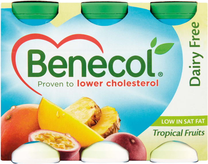 Benecol Dairy Free Drink Tropical 6pk - Benecol Yogurt Drink (800x800), Png Download