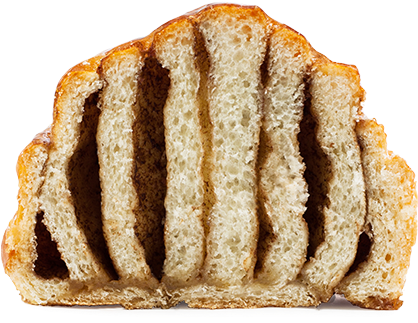 Dinner Rolls, Kalaches, Pretzels, Gingerbread And Swirls - Sliced Bread (778x543), Png Download