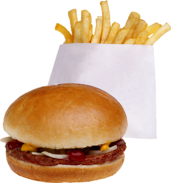 Hamburgers And Hotdogs Png - Burger Frites Png (560x600), Png Download