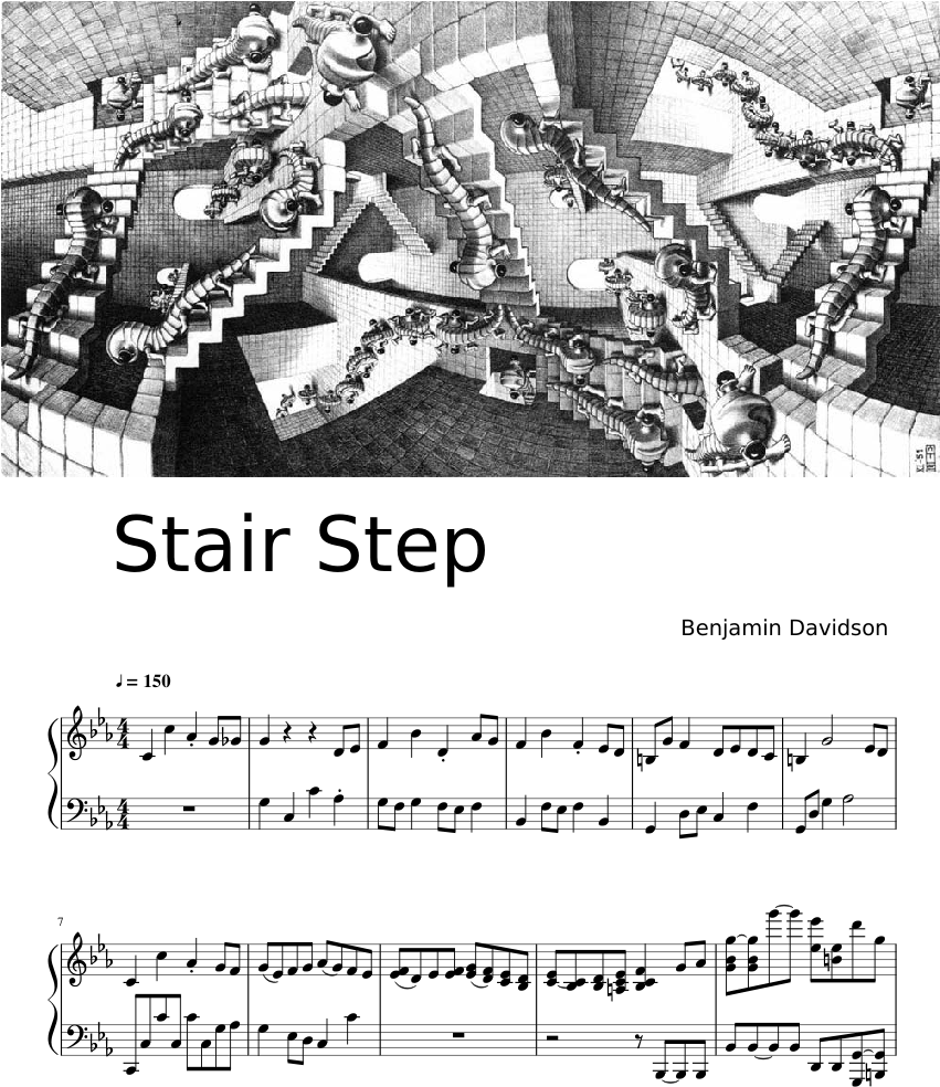 Drawings Illusions Staircase (850x1100), Png Download