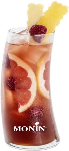 Raspberry And Pink Grapefruit Iced Tea - Monin (466x700), Png Download