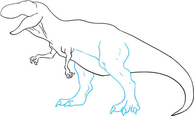 How To Draw Tyrannosaurus Rex - Tyrannosaurus (680x678), Png Download