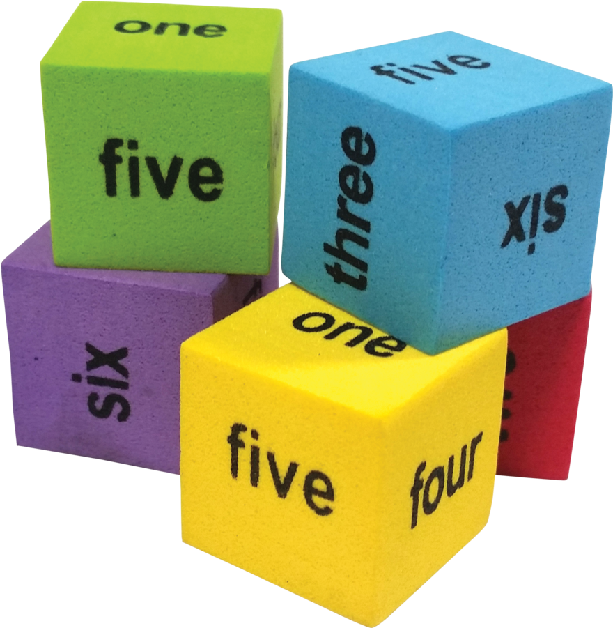 Tcr20822 Colorful Number Word Dice Image - Toy Block (900x900), Png Download